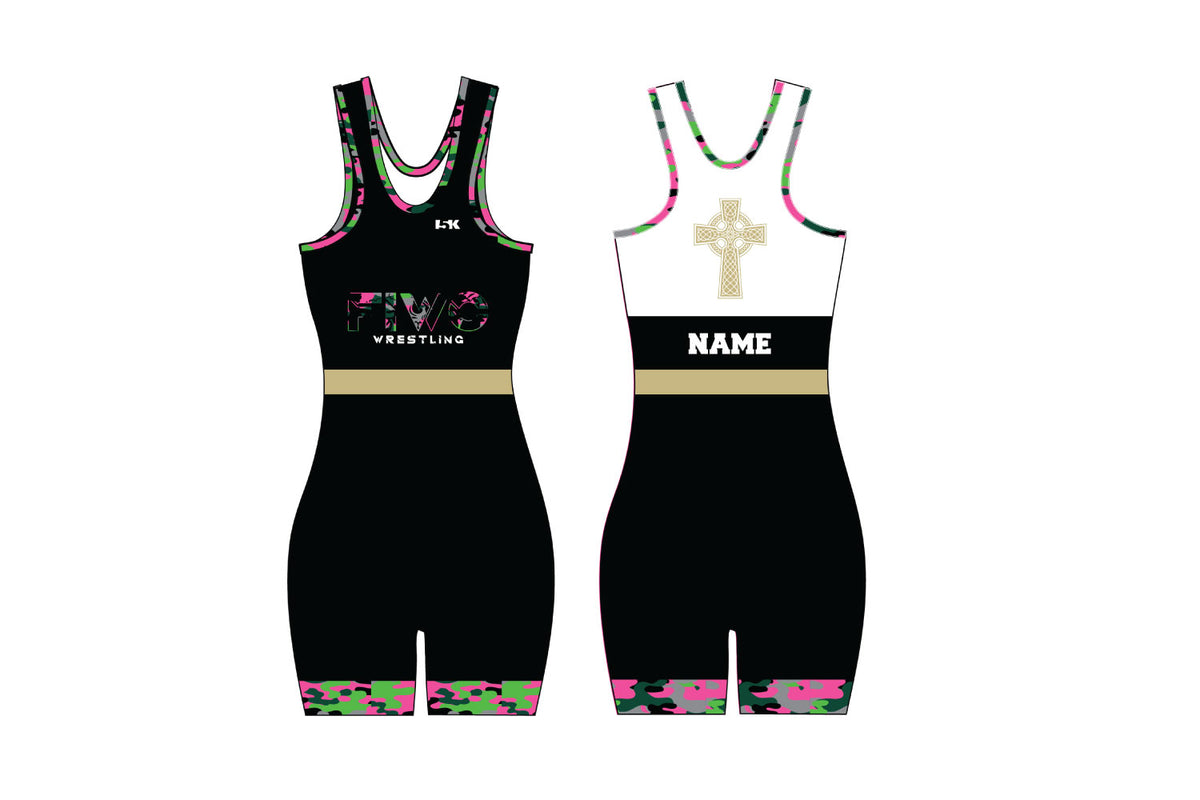 Fightin' Irish Wrestling Sublimated Women's Singlet - Retro Design