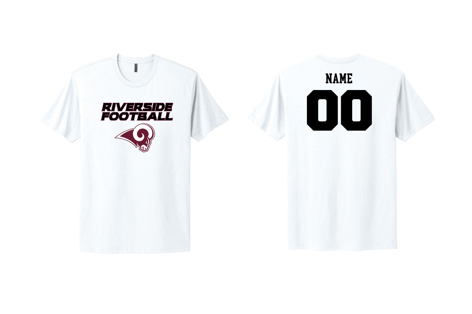 Riverside Rams Football Cotton Crew Tee - White