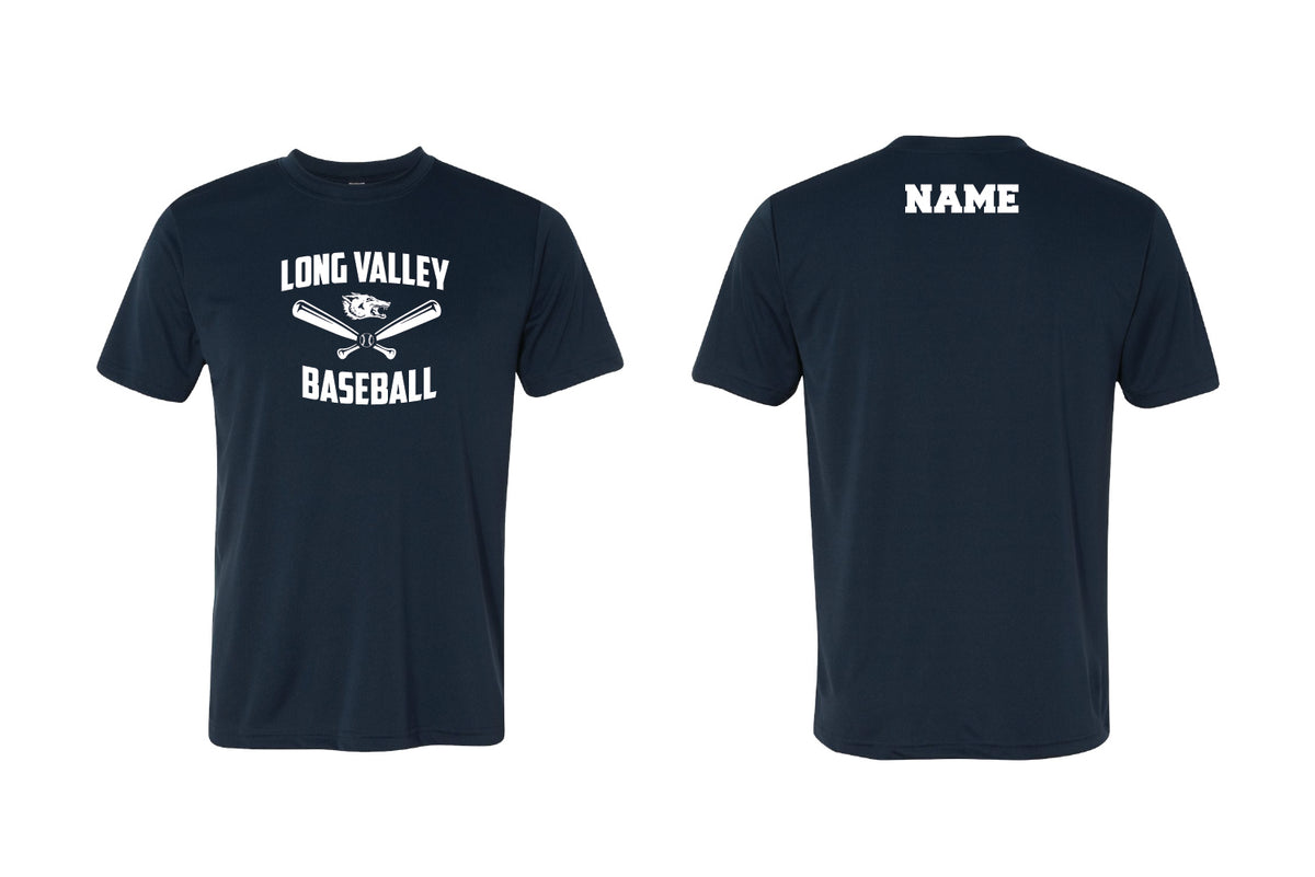 Long Valley Baseball Dryfit Performance Tee - Navy
