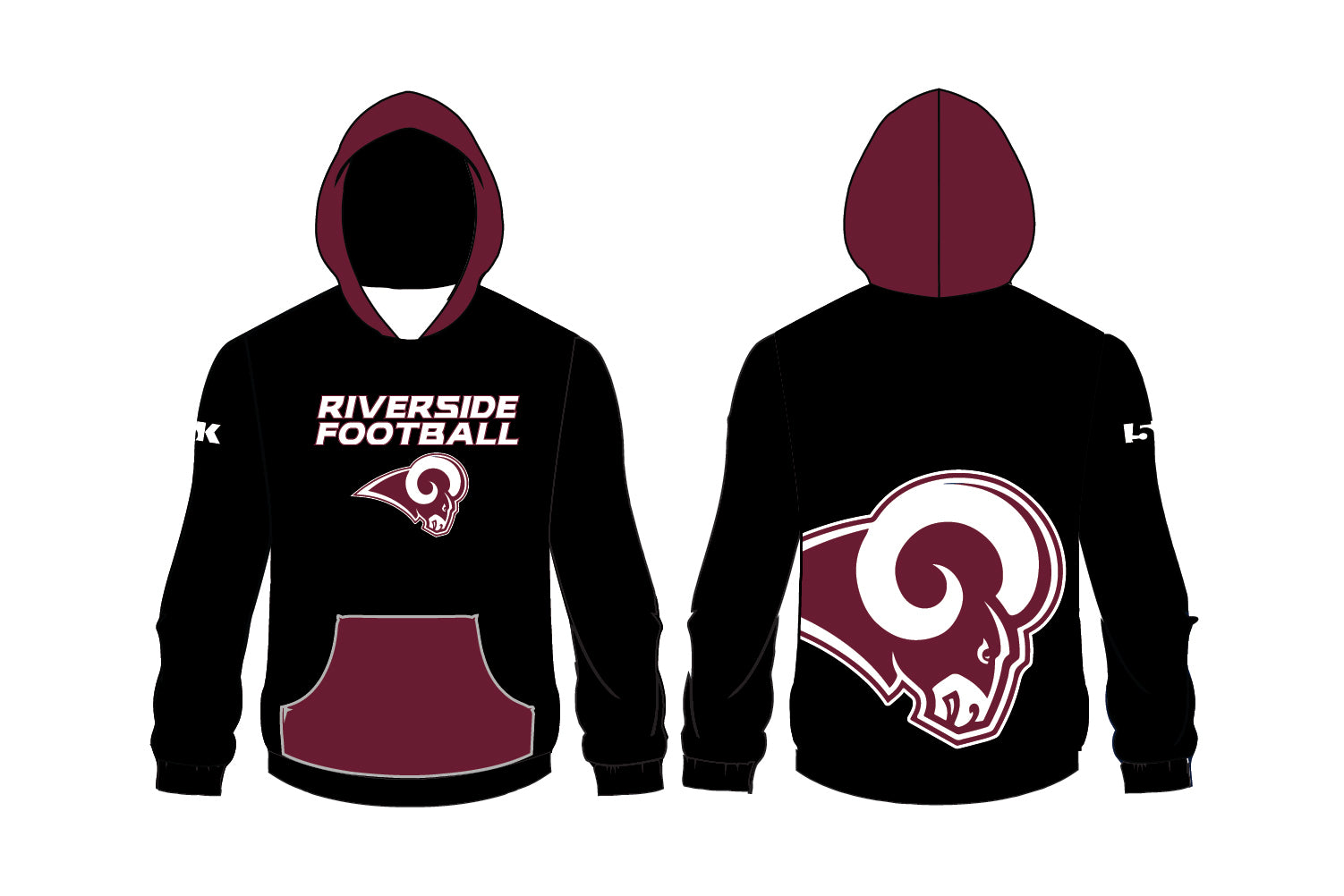Riverside Rams Football Sublimated Hoodie