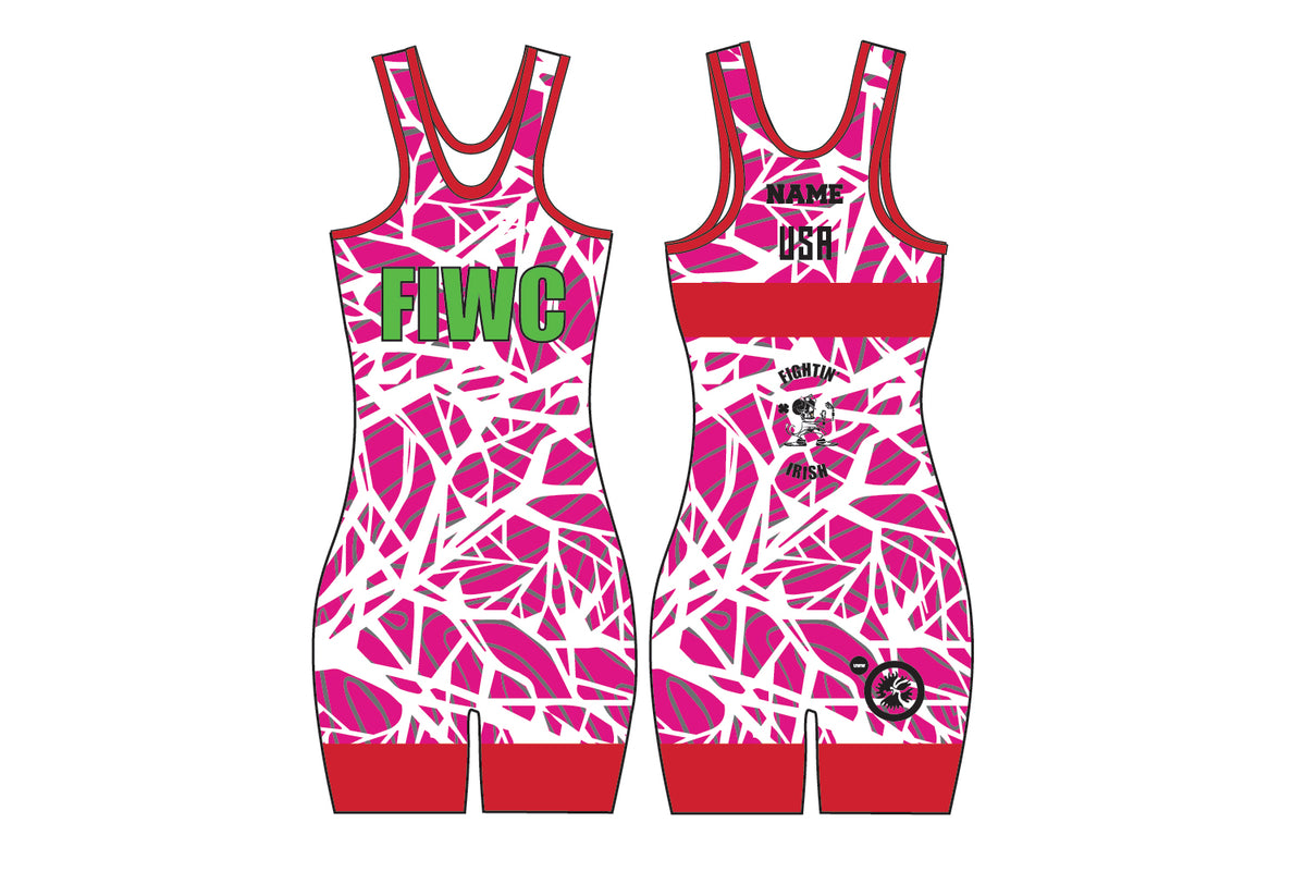 Fightin' Irish Wrestling Sublimated Women's Singlet - Freestyle Red Design