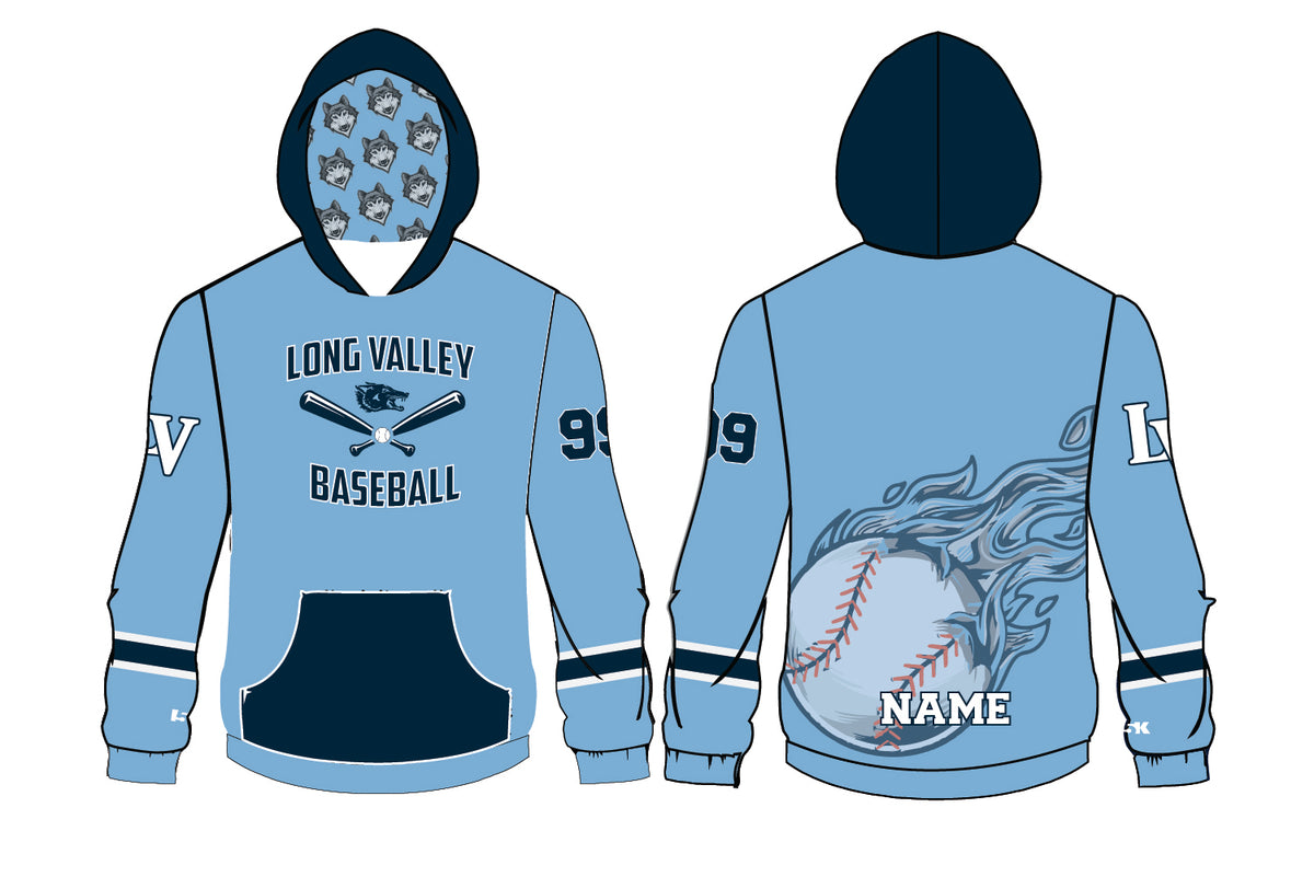 Long Valley Baseball Sublimated Hoodie - Carolina