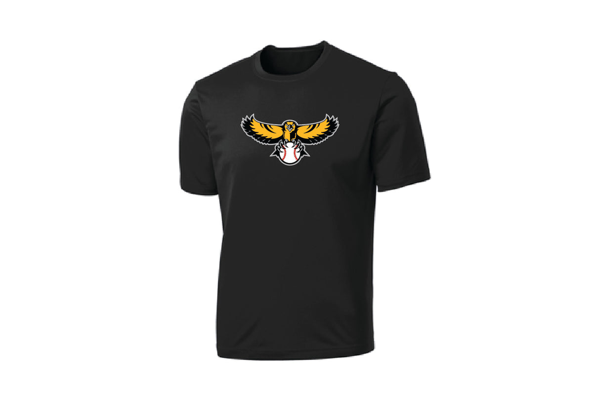 Oradell Baseball Dryfit Performance Tee Alternate Logo - Black