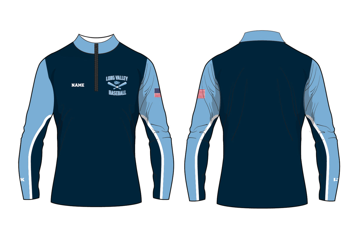 Long Valley Baseball Sublimated Quarter Zip - Navy