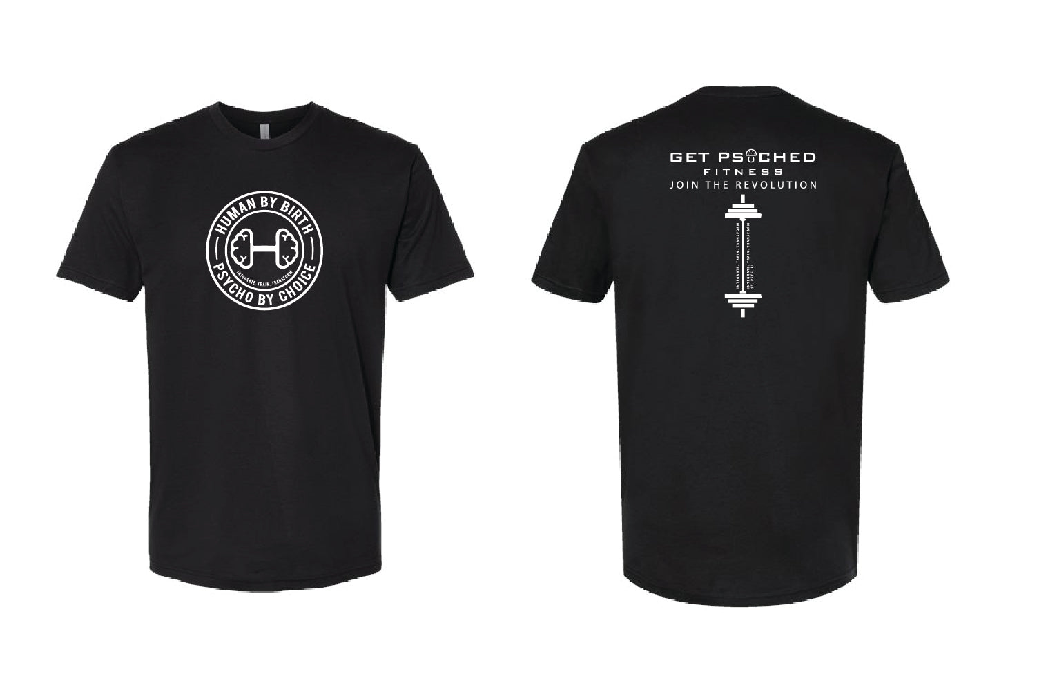 Get Psyched Fitness Cotton Crew Tee - Pick Your Color (Primary Design)