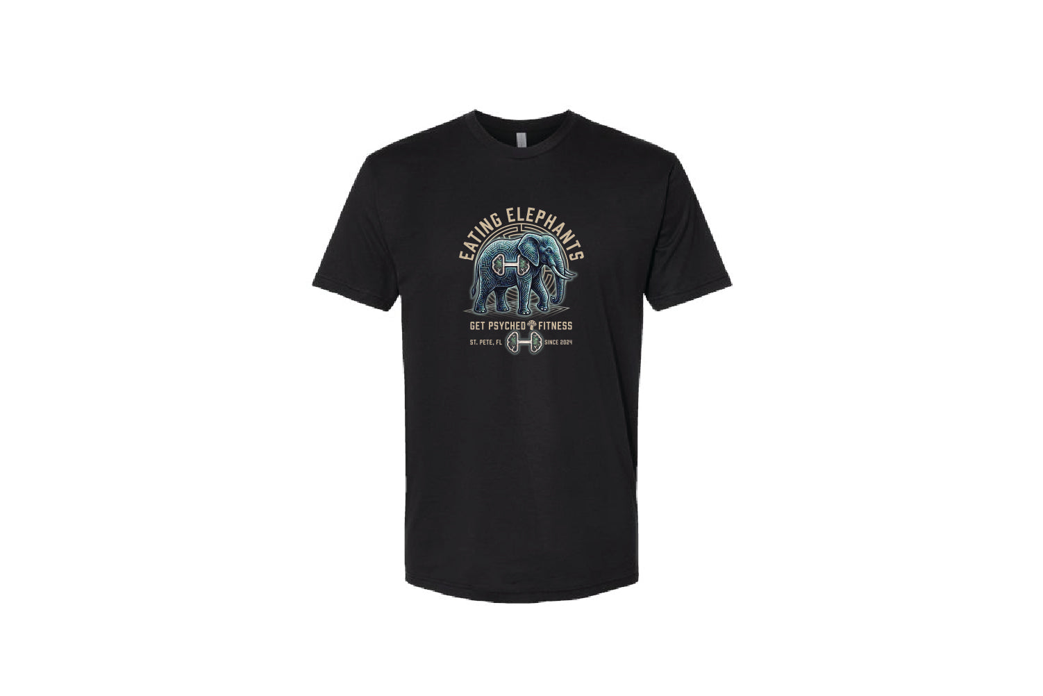 Get Psyched Fitness Cotton Crew Tee - Pick Your Color (Eating Elepants)