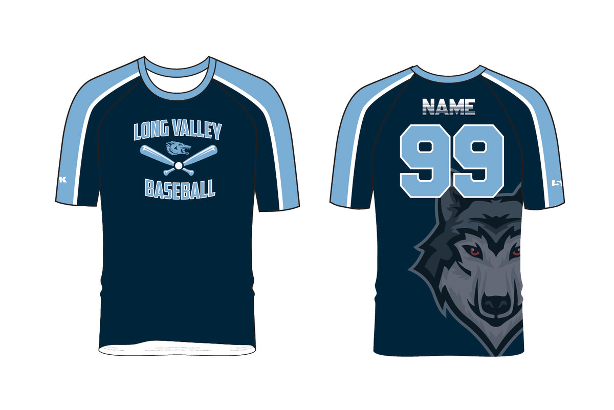 Long Valley Baseball Sublimated Practice Shirt - Navy