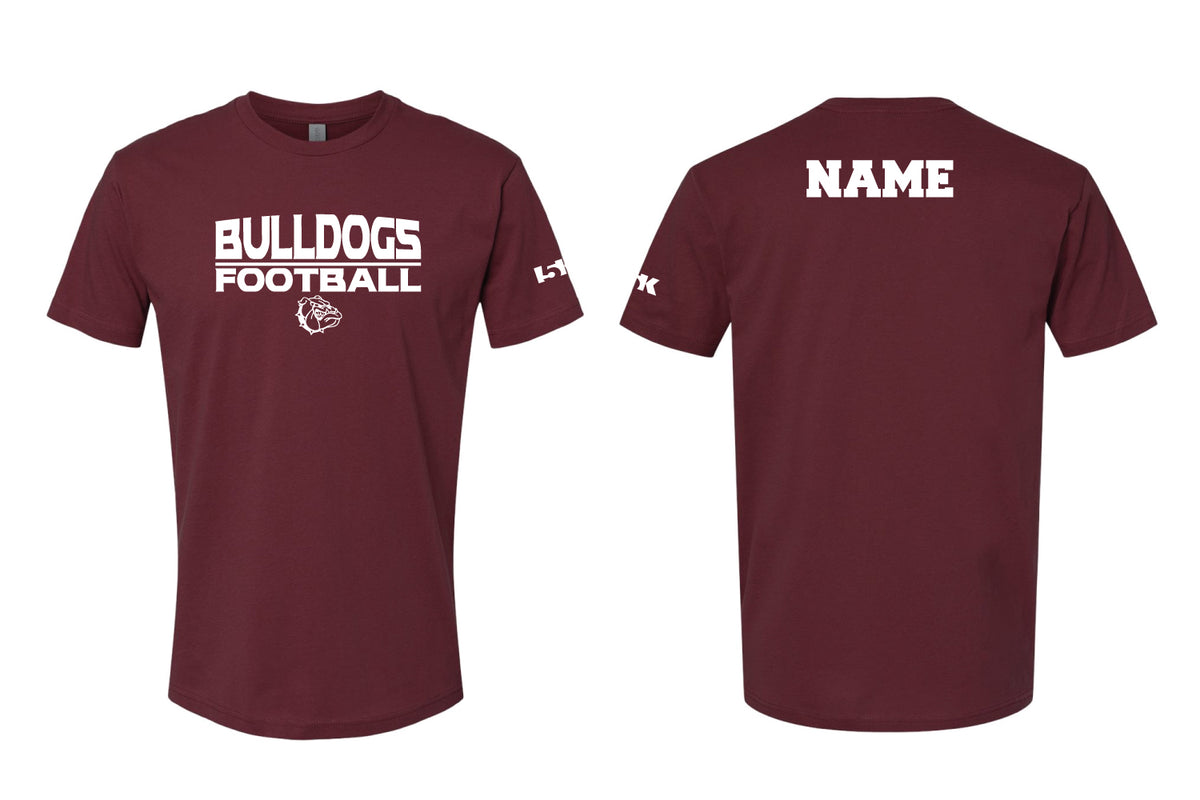 Lynn English Bulldogs Football Cotton Crew Tee - Maroon