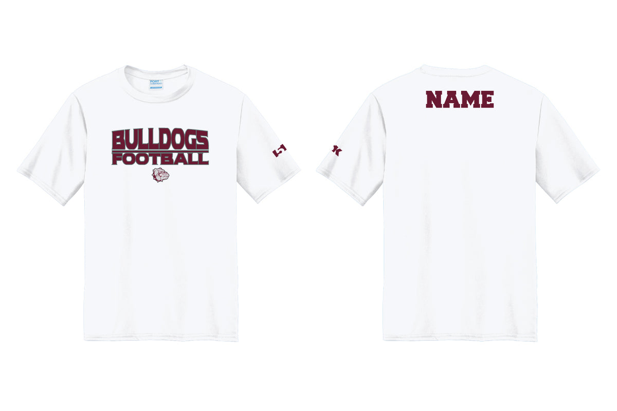 Lynn English Bulldogs Football Dryfit Performance Tee - White