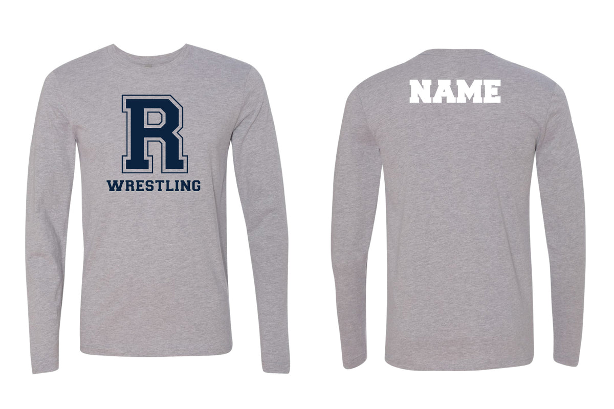Rutherford Wrestling Cotton Crew Long Sleeve Tee - Grey