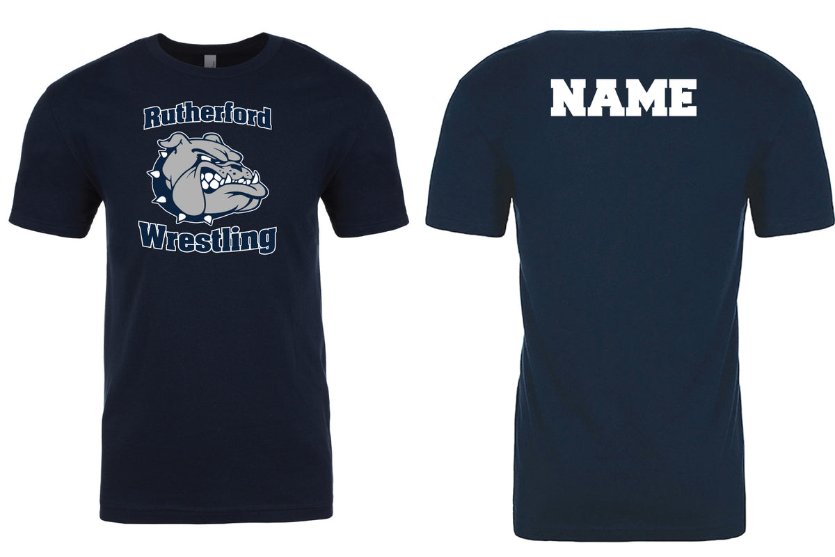 Rutherford Wrestling Cotton Crew Tee - Navy