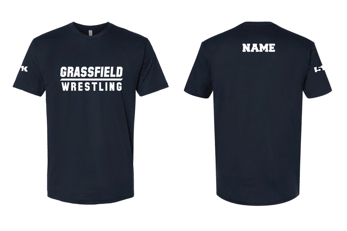 Grassfield Grizzlies Wrestling Cotton Crew Tee - Navy