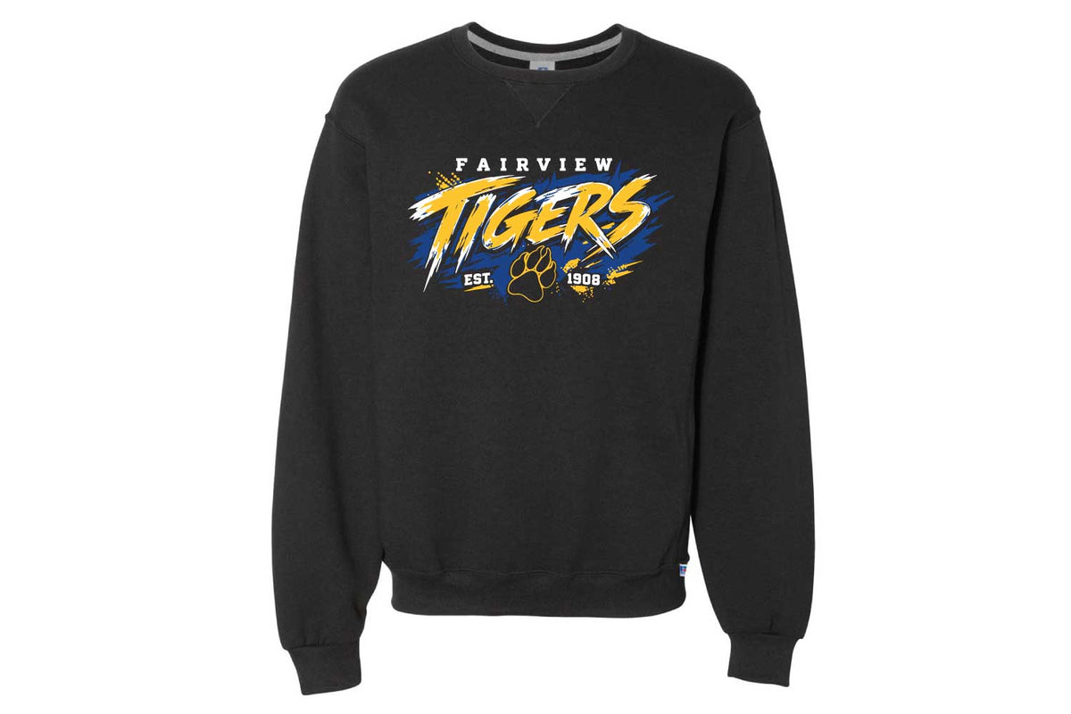 Fairview Public Schools Cotton Crewneck Sweatshirt - Design 3 - Black