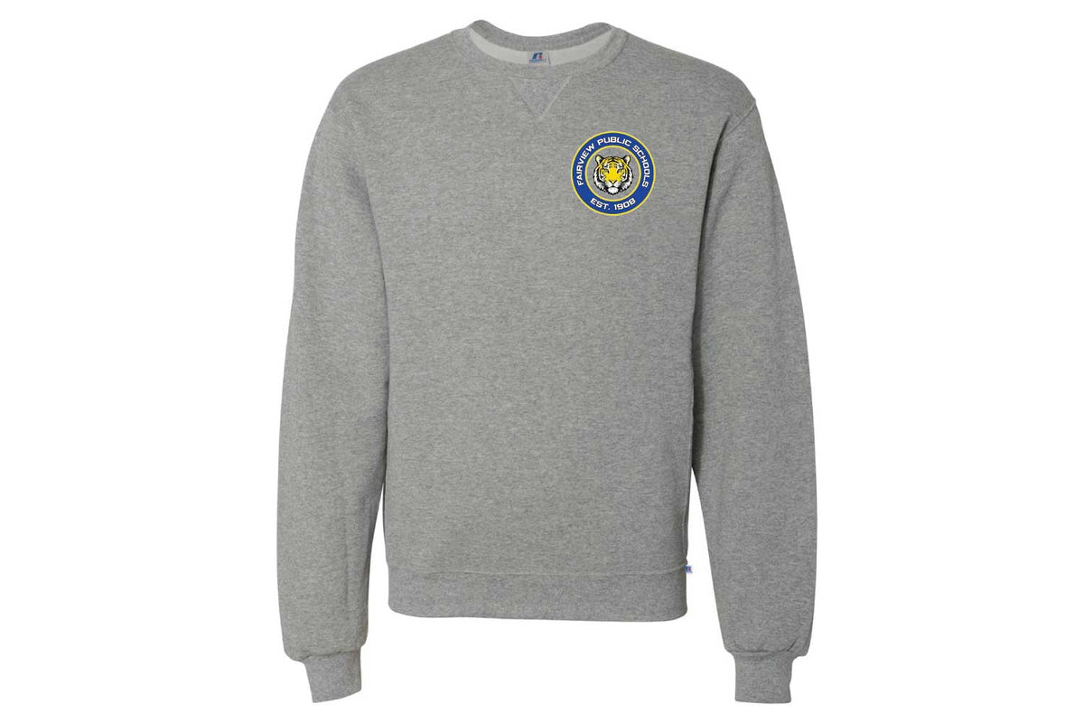 Fairview Public Schools Cotton Crewneck Sweatshirt - Design 1 - Grey