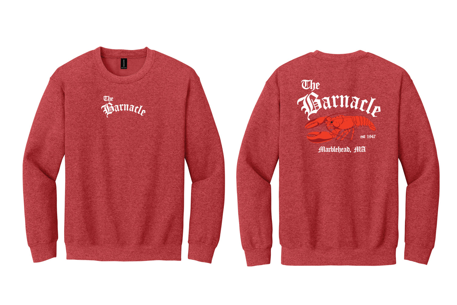 The Barnacle Cotton Crewneck Sweatshirt - Heather Red