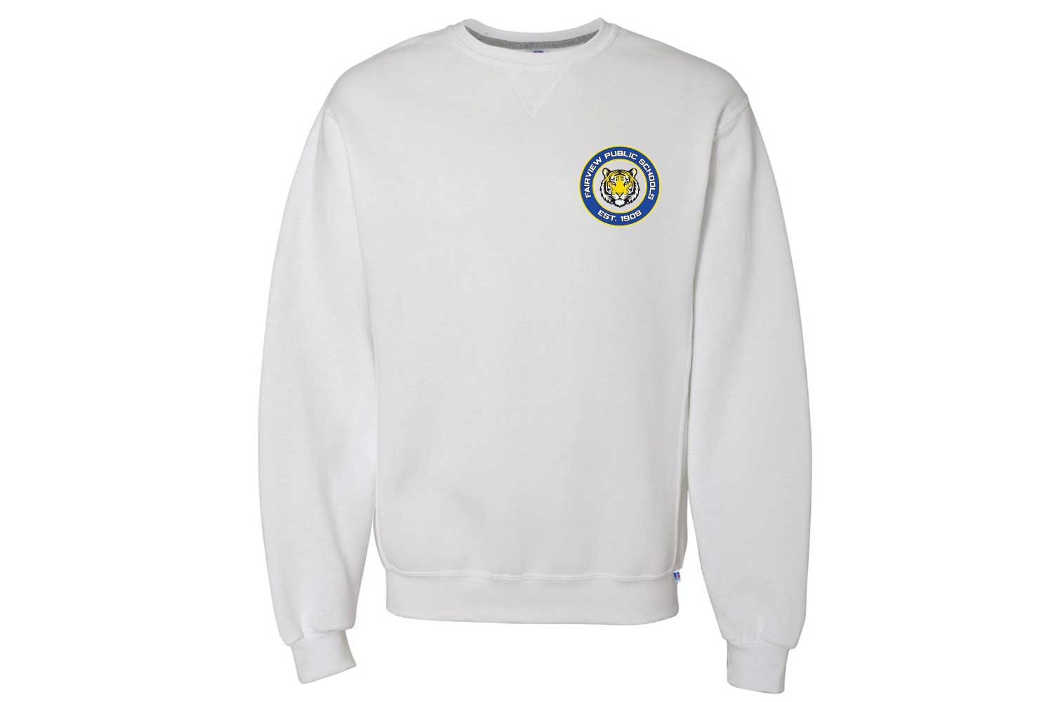 Fairview Public Schools Cotton Crewneck Sweatshirt - Design 1 - White