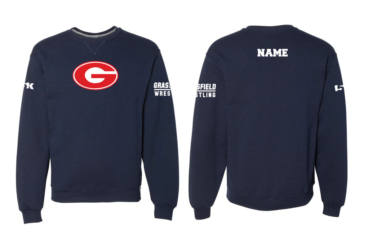 Grassfield Grizzlies Wrestling Cotton Crewneck Sweatshirt - Navy