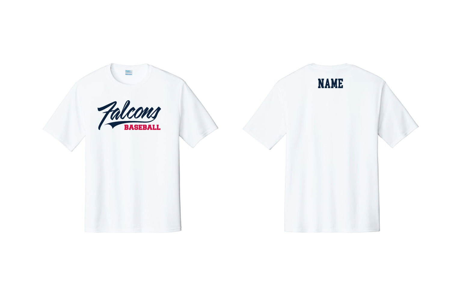Falcons Baseball Dryfit Performance Tee - White