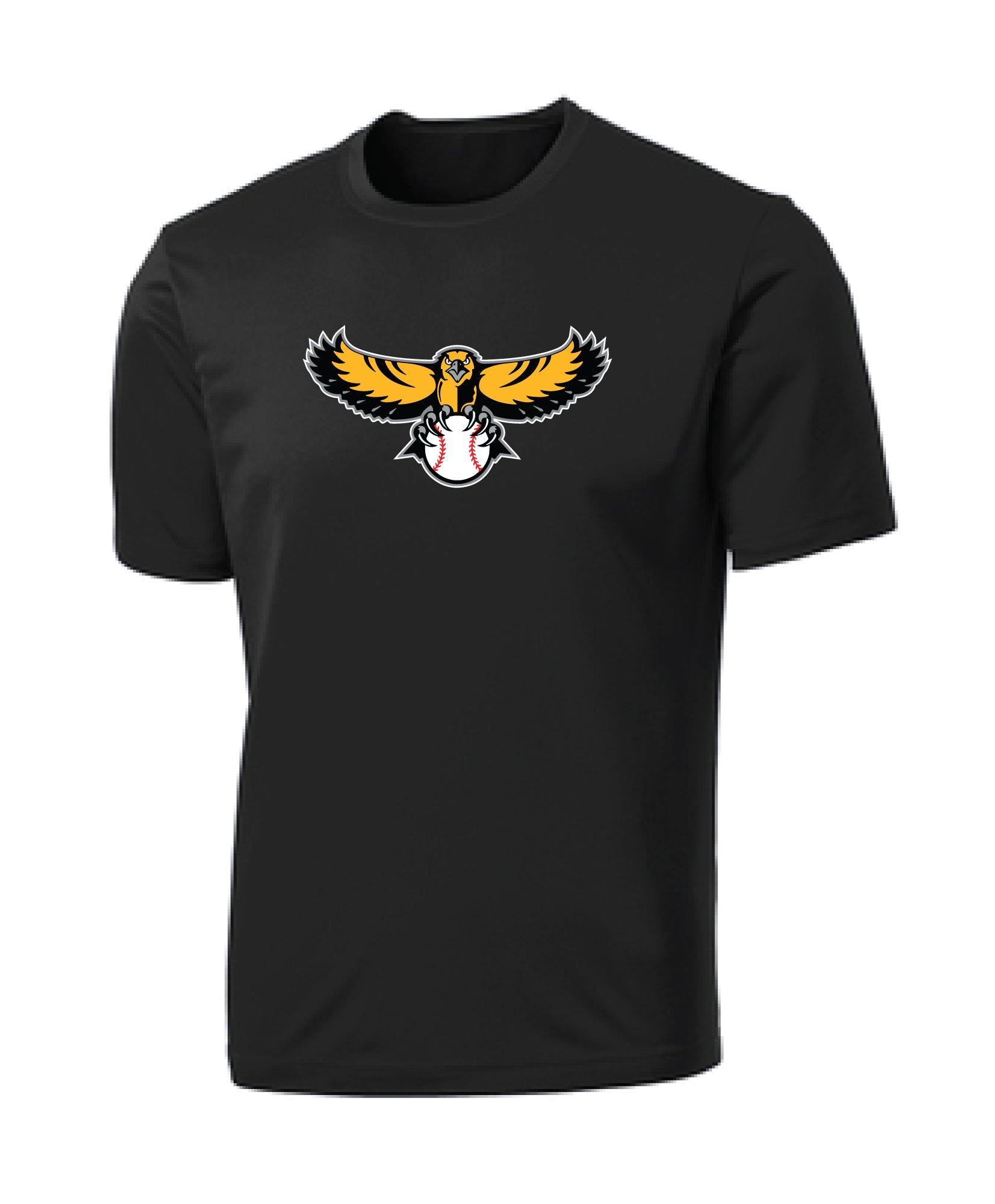Oradell Baseball Dryfit Performance Tee Alternate Logo - Black