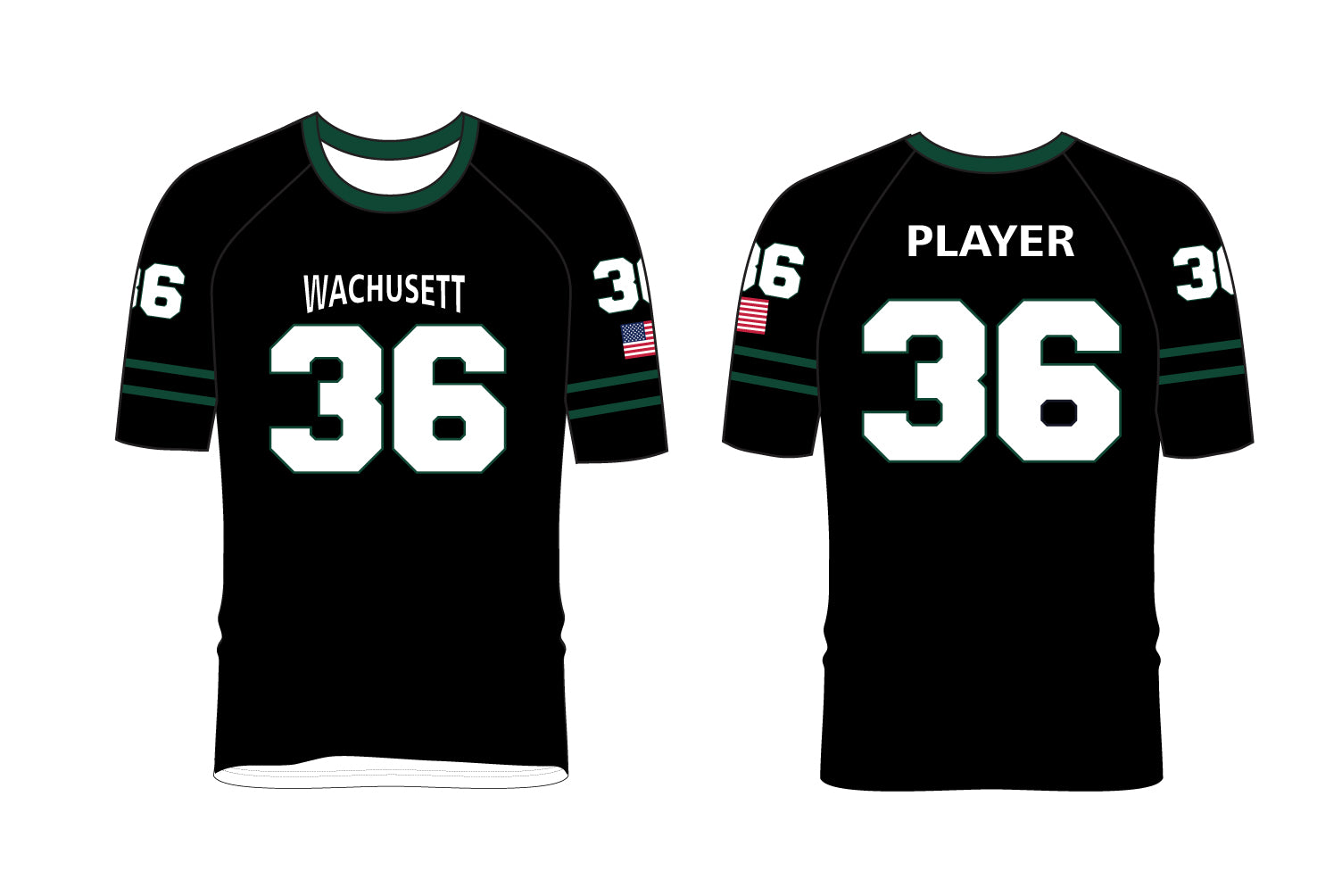 Wachusett Football Sublimated DryFit Fan Jersey - Black