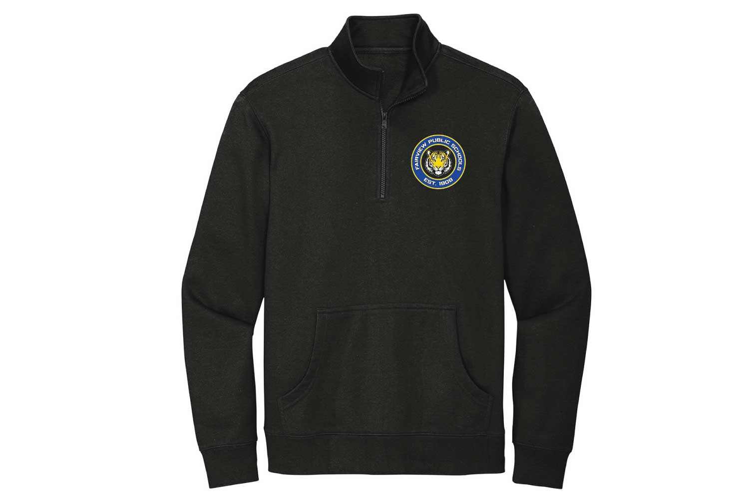 Fairview Public Schools Fleece 1/4 Zip - Black (Embroidered Logo)