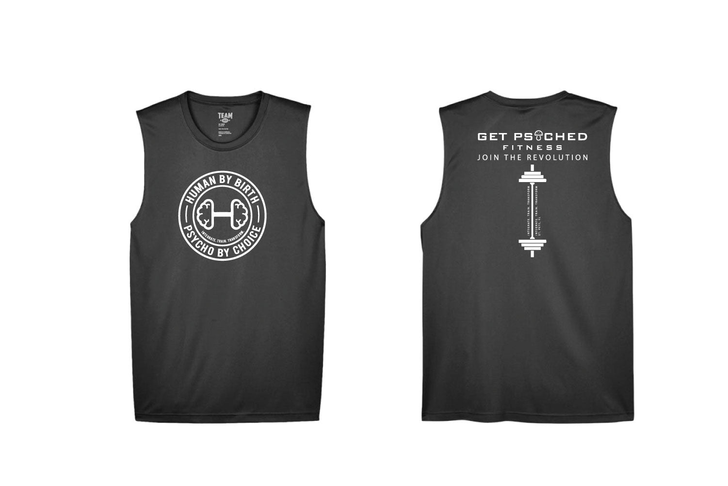 Get Psyched Fitness Men's DryFit Tank Top - Black