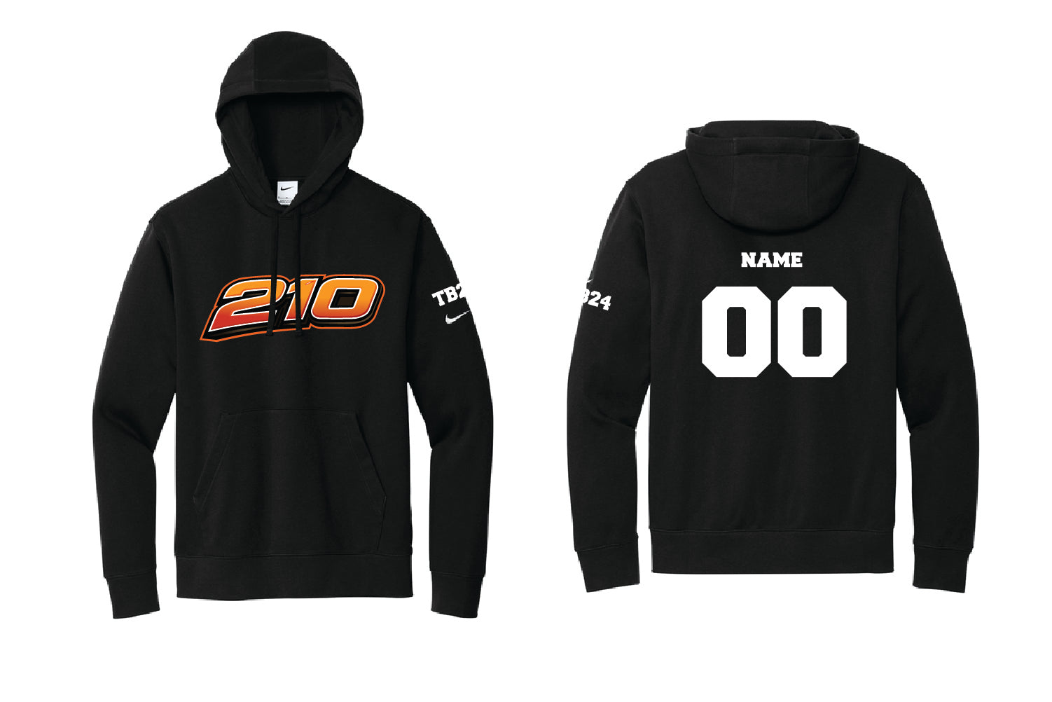 210 Baseball Nike Polycotton Hoodie - Black