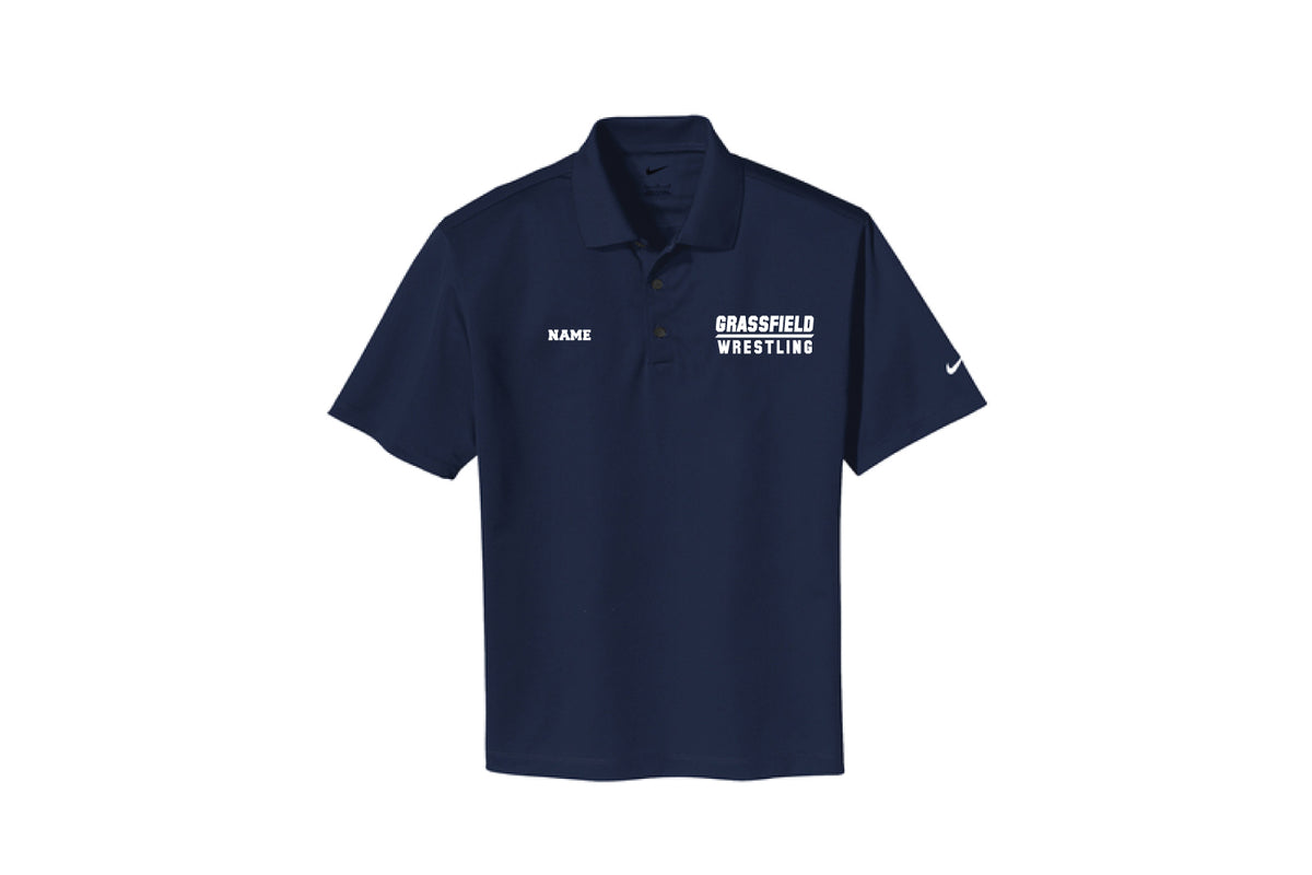 Grassfield Grizzlies Wrestling Nike Dryfit Polo - Navy