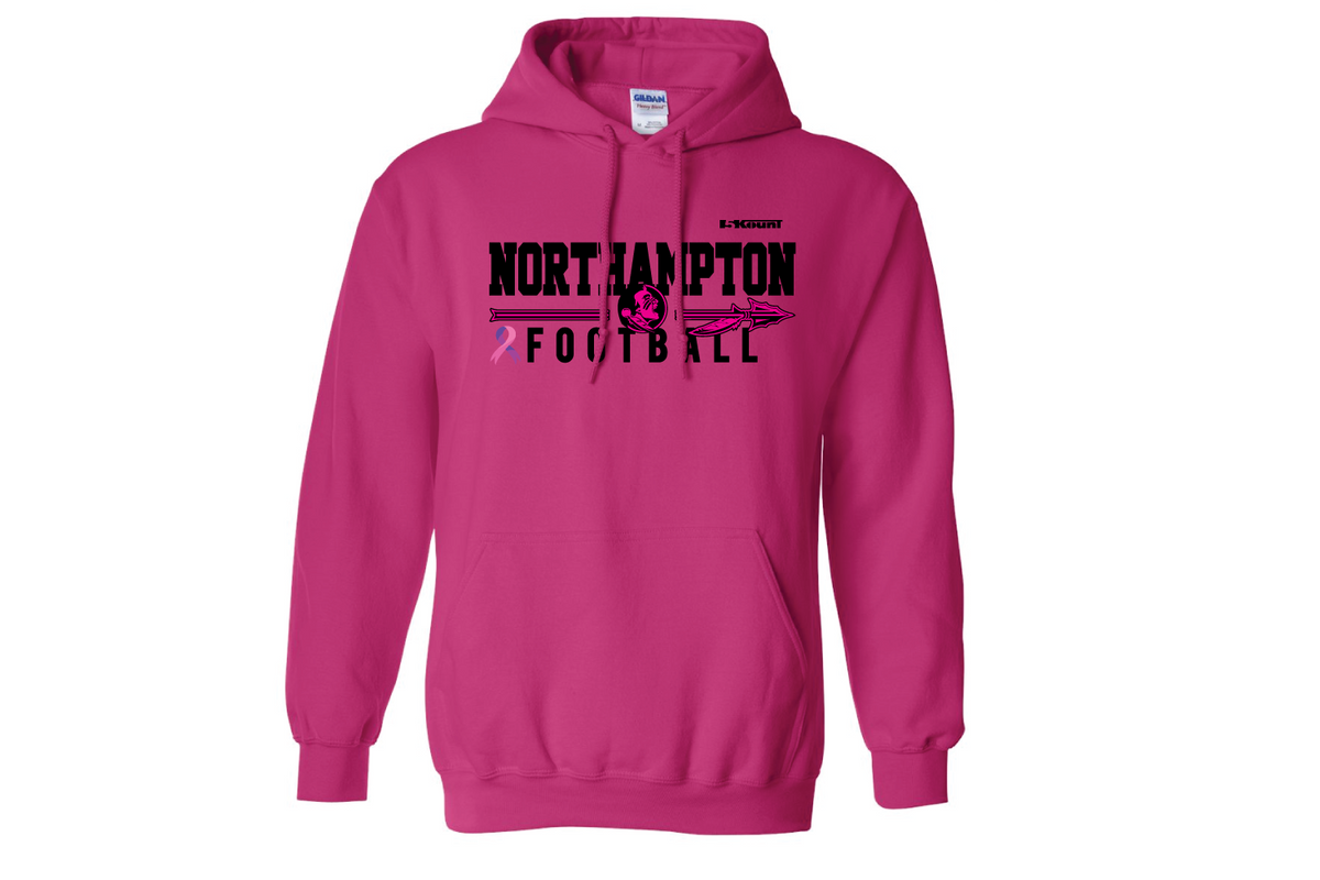 Northampton Indians Football Cotton Hoodie - Pink (Cancer Awareness)