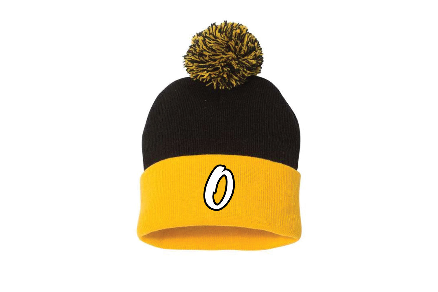 Oradell Baseball Pom Beanie - Black/Gold