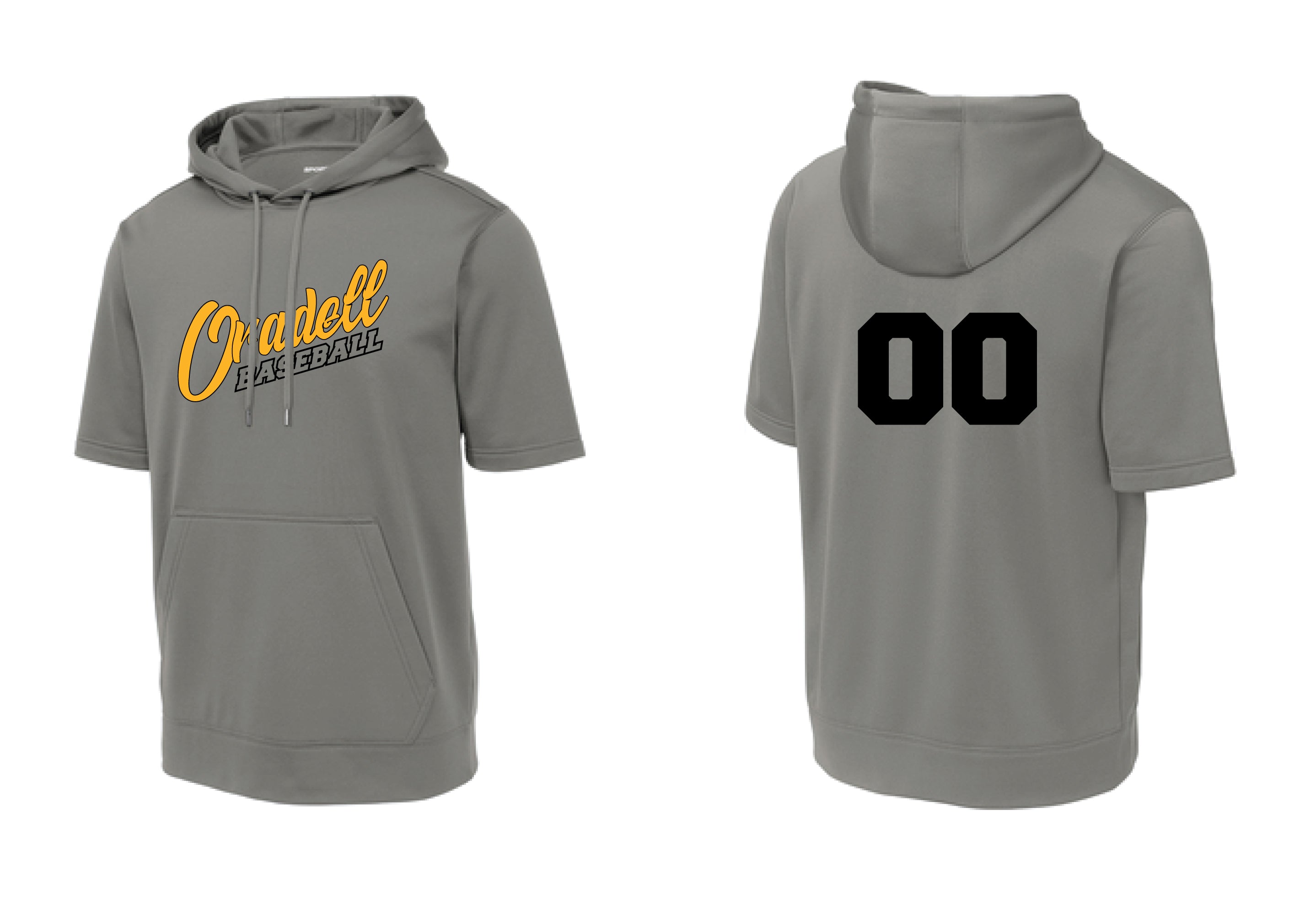 Oradell Baseball Short Sleeve Hoodie - Dark Smoke Gray