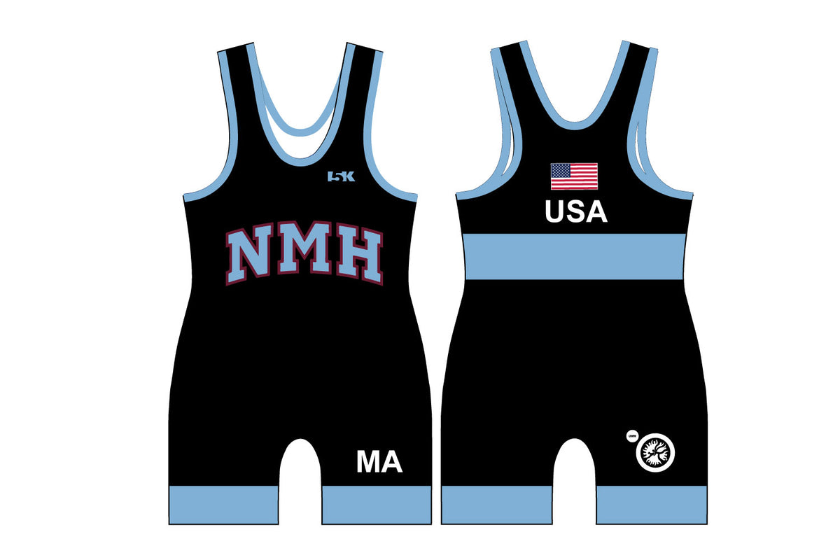 NMH Wrestling Sublimated Men's Freestyle Singlet - Black