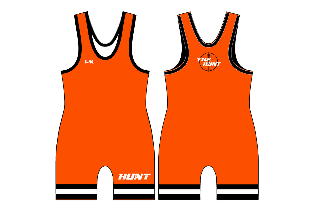 The Hunt Wrestling Sublimated Singlet - Design 2 (Orange)