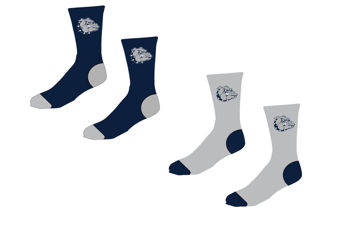 Rutherford Wrestling Sublimated Socks - Navy/Grey
