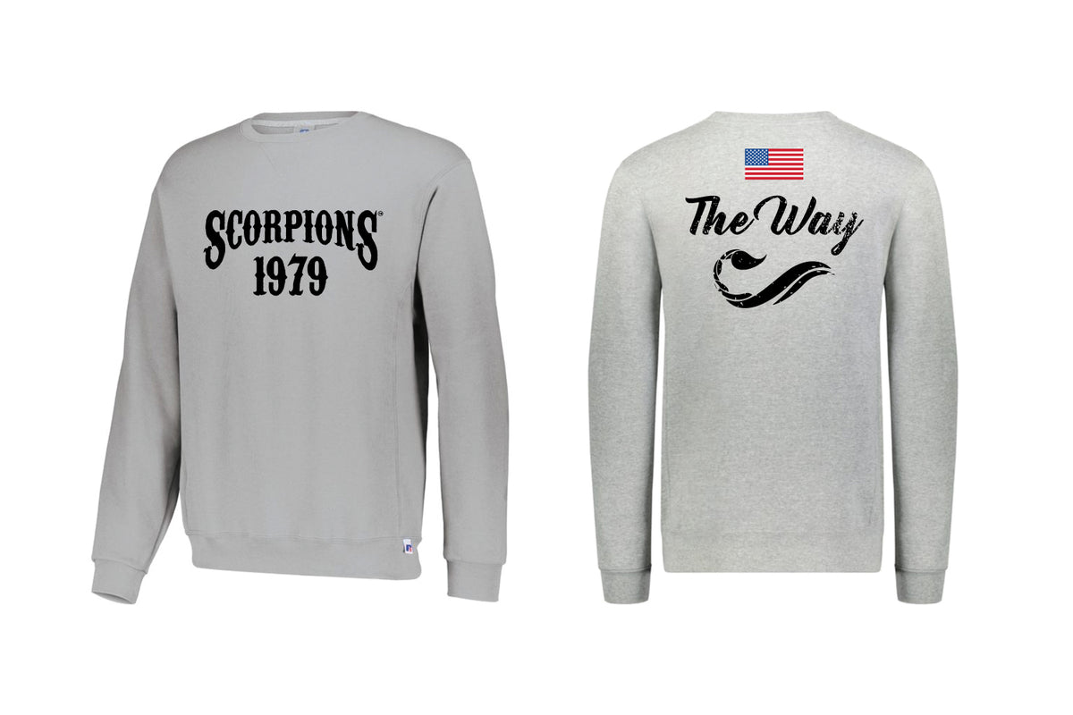 Scorpions Wrestling Cotton Crewneck Sweatshirt - Gray (Design 5)