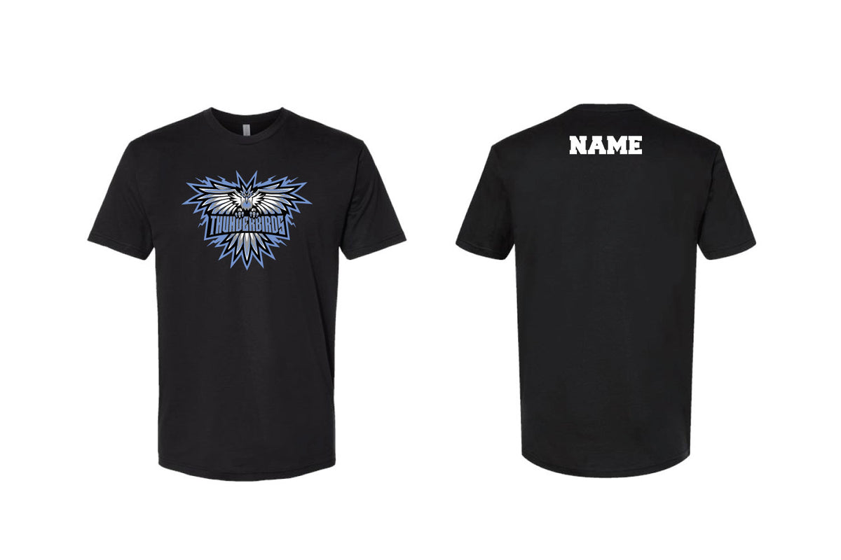 Mahwah Thunderbirds Cotton Crew Tee - Black (Retro T-Bird Design)