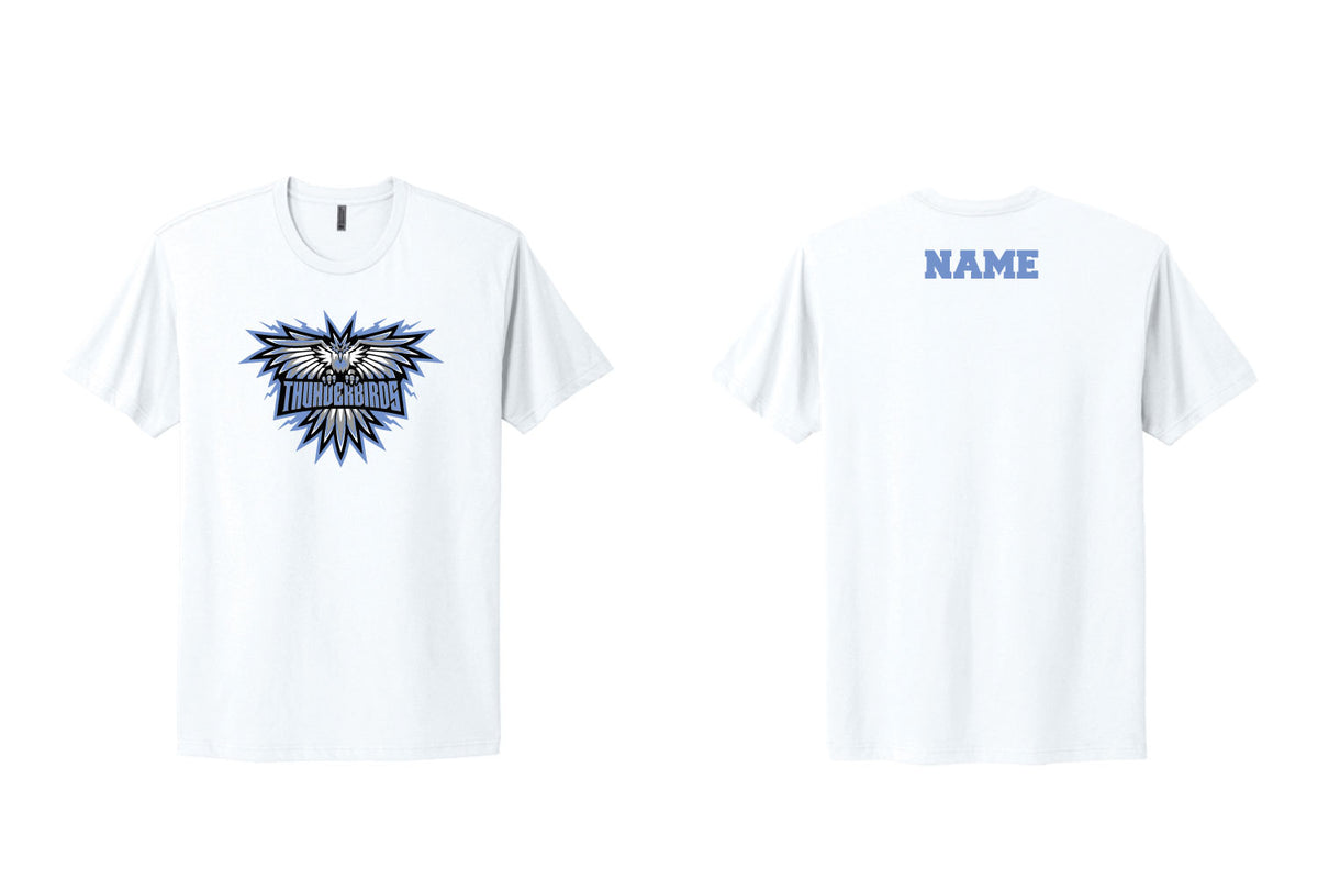 Mahwah Thunderbirds Cotton Crew Tee - White (Retro T-Bird Design)