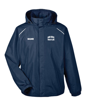 Iron Horse Wrestling All Season Hooded Men's Jacket - Navy - 5KounT2018