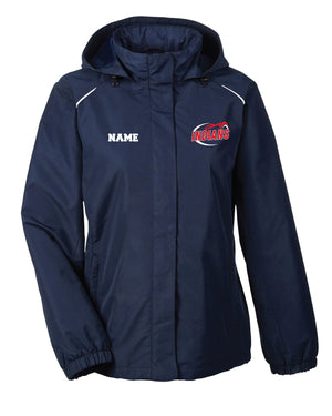 Northampton Indians Cheer All Season Hooded Women's Jacket - Navy - 5KounT2018