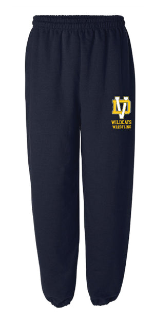 Del Val Wildcats Wrestling Cotton Sweatpants - Navy - 5KounT