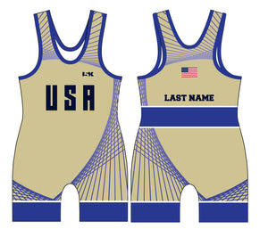 Freestyle Sublimated Men's Singlet - Blue / Gold - 5KounT2018