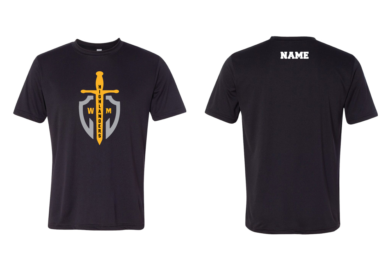 Highlanders Wrestling Club Dryfit Performance Tee - Black