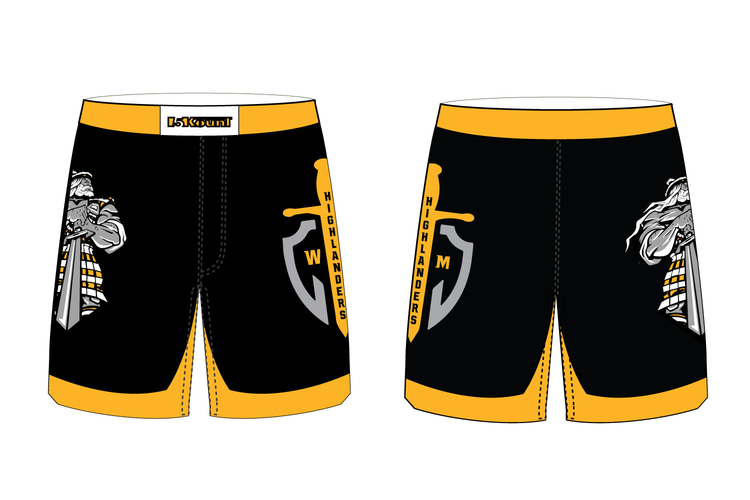 Highlanders Wrestling Club Sublimated Fight Shorts