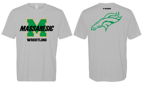 Massabesic Youth Wrestling DryFit Performance Tee - Gray / Green - 5KounT