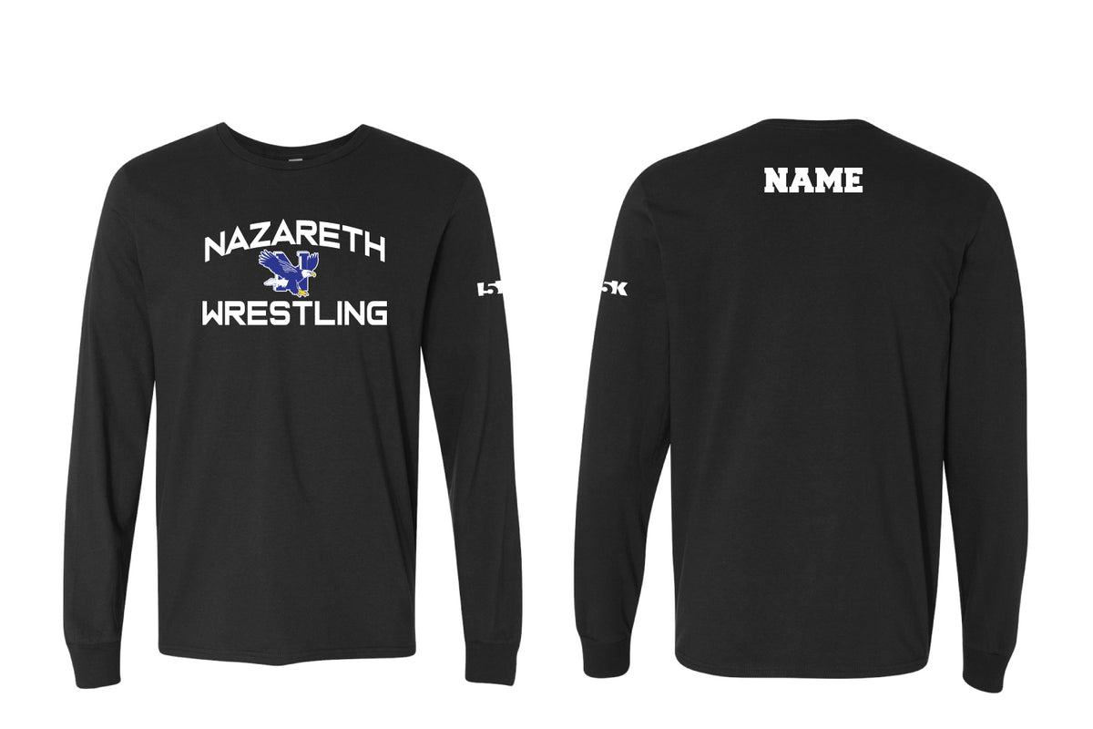 Nazareth Wrestling Cotton Long Sleeve Tee - Black