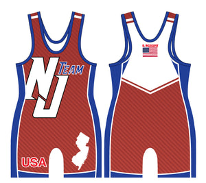 NJ Wrestling Team Men's Singlet Navy Red/Blue - 5KounT2018