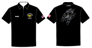 Northwestern Tigers Football Sublimated Polo Stripe Design/Just Black - 5KounT2018