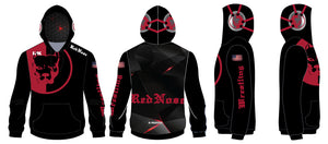 Red Nose Sublimated Hoodie - Black - 5KounT