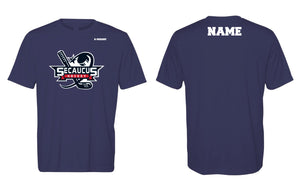 Secaucus Hockey Dryfit Performance Tee - White/Navy - 5KounT2018