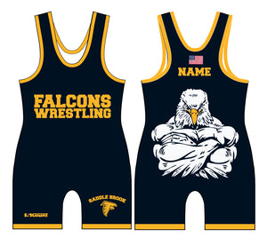 Saddle Brook Youth Wrestling Sublimated Singlet - Navy - 5KounT